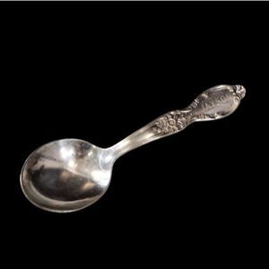 Vintage Baby Spoon Engraved JAYSON Victorian Rose Pattern Wm Rogers & Sons IS